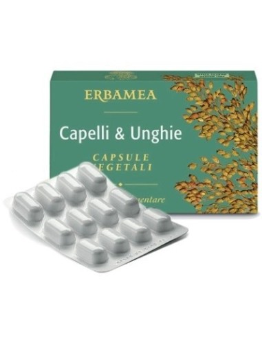 Erbamea Capelli & unghie 24 capsule vegetali - erbamea srl - Integratore alimentare che aiuta a combattere la fragilità e il dir