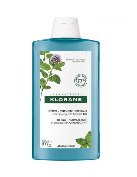 Klorane shampoo alla menta acquatica bio 400 ml -  - Klorane shampoo alla Menta acquatica effetto fresco. 400 ml 