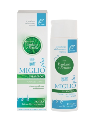 Dr taffi shampoo bardana betulla bio 200 ml miglio plus - acqua di bolgheri srl - Shampoo ideale per cute e capelli grassi, anch
