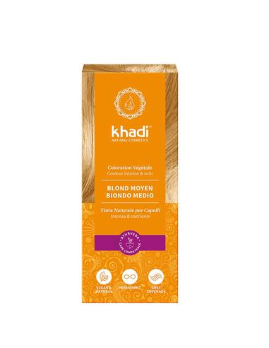 Khadi tinta naturale per capelli biondo medio 100 g  